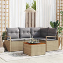 Havesofa Sæt 5 stk. Beige polyrattan