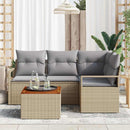 Havesofa Sæt 5 stk. Beige polyrattan