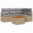Havesofa Sæt 5 stk. Beige polyrattan