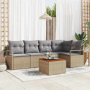 Havesofa Sæt 6 stk. Beige polyrattan