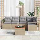 Havesofa Sæt 6 stk. Beige polyrattan