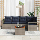 Havesofa Sæt med pude 6 pcs Grå polyrattan