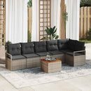 Havesofa Sæt med pude 7 pcs Grå polyrattan