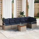 Havesofa Sæt med pude 7 pcs Grå polyrattan