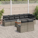 Havesofa Sæt med pude 9 pcs Grå polyrattan