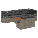 Havesofa Sæt med pude 9 pcs Grå polyrattan