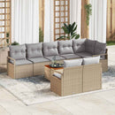 Havesofa Sæt med pude 9 pcs Beige polyrattan