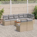 Havesofa Sæt med pude 9 pcs Beige polyrattan