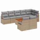 Havesofa Sæt med pude 9 pcs Beige polyrattan