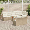 Havesofa Sæt med pude 9 pcs Beige polyrattan