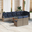 Havesofa Sæt med pude 9 pcs Grå polyrattan