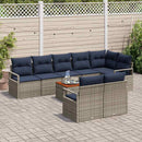Havesofa Sæt med pude 9 pcs Grå polyrattan