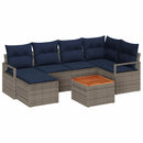 Havesofa Sæt med pude 7 pcs Grå polyrattan
