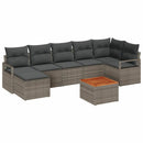 Havesofa Sæt med pude 8 pcs Grå polyrattan