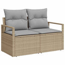 Havesofa Sæt med pude 8 pcs Beige polyrattan
