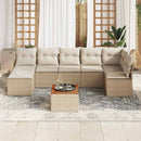 Havesofa Sæt med pude 8 pcs Beige polyrattan