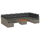 Havesofa Sæt med pude 11 pcs Grå polyrattan
