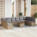 Havesofa Sæt med pude 11 pcs Beige polyrattan