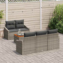 Havesofa Sæt med pude 6 pcs Grå polyrattan