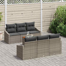 Havesofa Sæt med pude 7 pcs Grå polyrattan