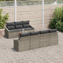 Havesofa Sæt med pude 8 pcs Grå polyrattan