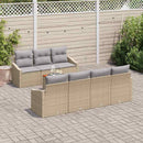 Havesofa Sæt med pude 8 pcs Beige polyrattan