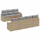 Havesofa Sæt med pude 8 pcs Beige polyrattan
