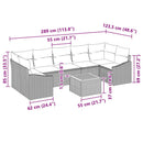 Havesofa Sæt med pude 8 pcs Sort polyrattan