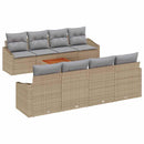 Havesofa Sæt med pude 9 pcs Beige polyrattan