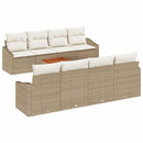 Havesofa Sæt med pude 9 pcs Beige polyrattan