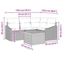 Havesofa Sæt med pude 5 pcs Sort polyrattan