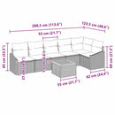 Havesofa Sæt med pude 7 pcs Grå polyrattan