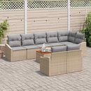 Havesofa Sæt med pude 9 pcs Beige polyrattan
