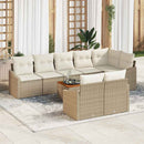 Havesofa Sæt med pude 9 pcs Beige polyrattan
