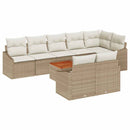 Havesofa Sæt med pude 9 pcs Beige polyrattan