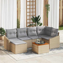 Havesofa Sæt 7 stk. Beige polyrattan