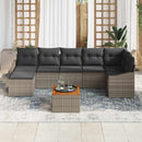Havesofa Sæt med pude 8 pcs Grå polyrattan