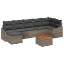 Havesofa Sæt med pude 8 pcs Grå polyrattan