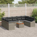 Havesofa Sæt med pude 10 pcs Grå polyrattan