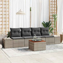 Havesofa Sæt med pude 5 pcs Grå polyrattan