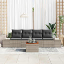 Havesofa Sæt med pude 5 pcs Grå polyrattan