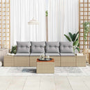 Havesofa Sæt med pude 5 pcs Beige polyrattan