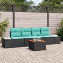 Havesofa Sæt 5 stk. Sort polyrattan