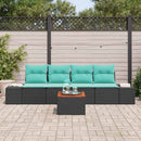 Havesofa Sæt 5 stk. Sort polyrattan