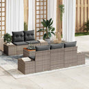 Havesofa Sæt med pude 6 pcs Grå polyrattan