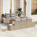 Havesofa Sæt med pude 6 pcs Beige polyrattan