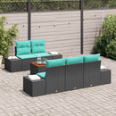Havesofa Sæt 6 stk. Sort polyrattan