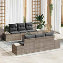 Havesofa Sæt med pude 7 pcs Grå polyrattan