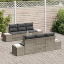 Havesofa Sæt med pude 7 pcs Grå polyrattan