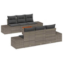 Havesofa Sæt med pude 7 pcs Grå polyrattan